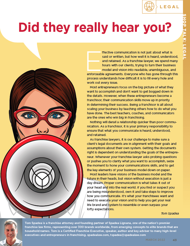 Franchise Dictionary March Article: Did They Really Hear You