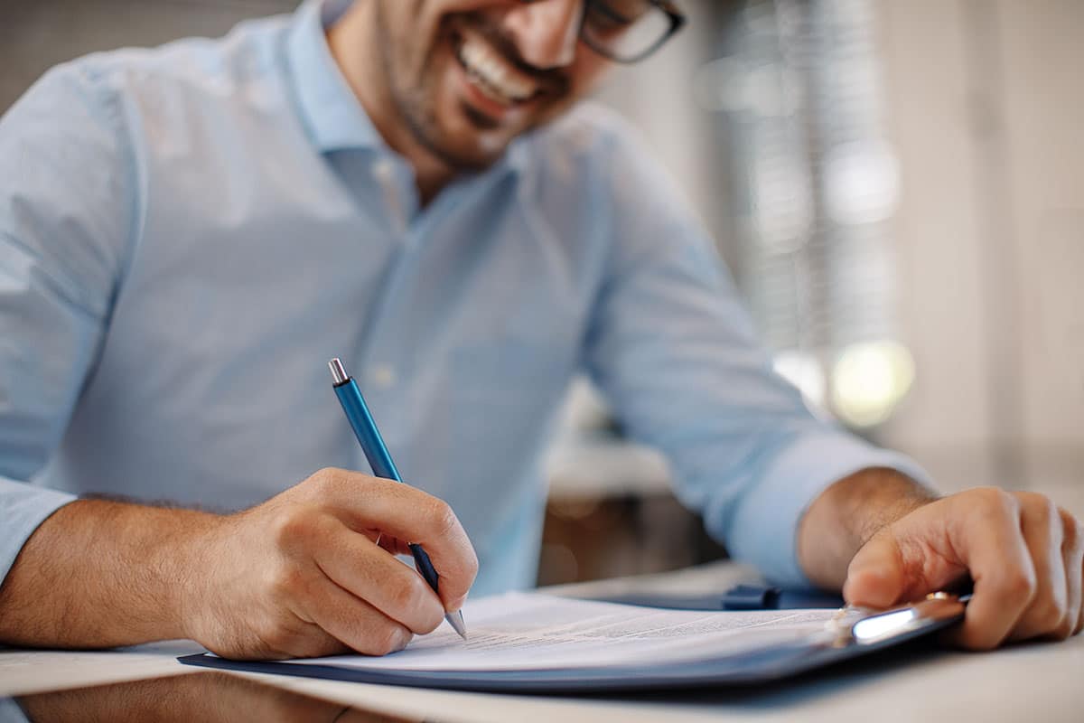signing a contract